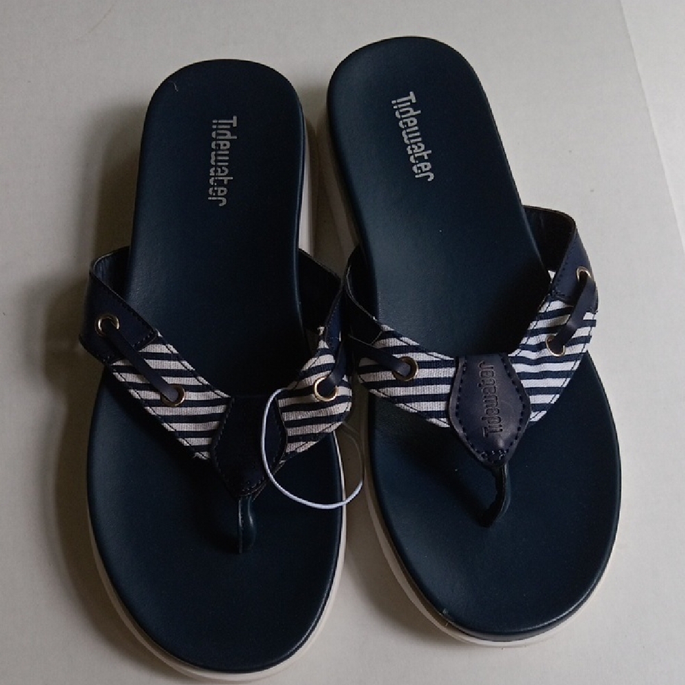 WOMEN'S NAVY STRIPED SANDALS